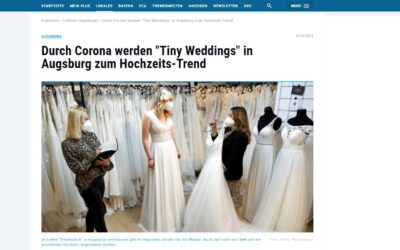 Artikel in der Augsburger Allgemeine!! Durch Corona werden „Tiny Weddings“ in Augsburg zum Hochzeits-Trend